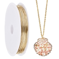 25 m. guldtråd 0,6 mm. Med holdbar belægning